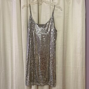 A New Day Silver Sequin Dress